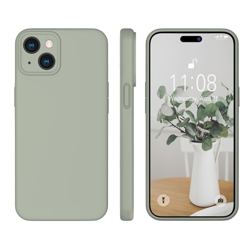 iPhone 15 Hülle Silikon Case,WXX Hanyhülle iPhone 15 Ultra Dünn mit Microfiber, Flüssig Silikon Gel Gummi Kratzfeste Schutzhülle Matt Hülle für iPhone 15 6.1'' 2023 Kupfer Grün von WXX