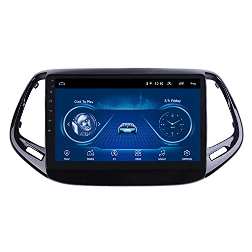 Autoradio 9 Zoll Android 12 Autoradio GPS Player Navi - Anwendbar für Jeep Compass 2017-2018, Auto Touchscreen WiFi Navigation Head Unit Stereo Multimedia,4 core-WiFi: 2+32G von WY-CAR