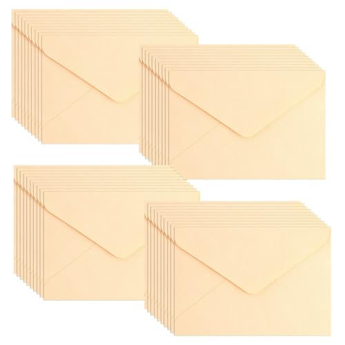 WYAN Briefumschläge-40 Stück C6 Gerippte Briefumschläge,DIY leere Briefumschläge,für Grußkarten Einladung Geburtstagskarten(Beige) von WYAN