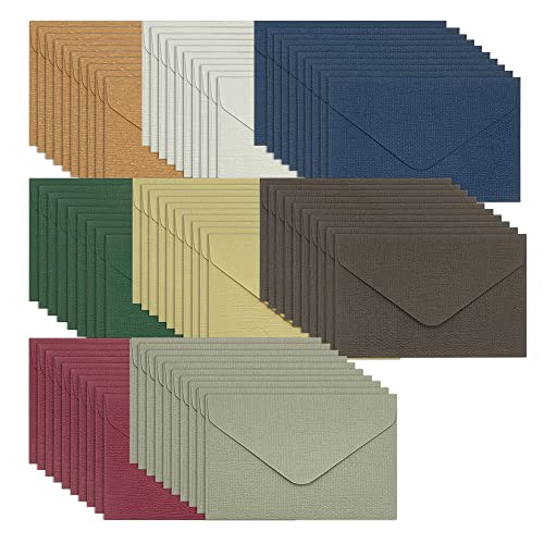 WYAN Mini Briefumschläge Bunt-80 Stück Gerippte Briefumschläge,DIY leere Briefumschläges,für Grußkarten Einladung Geburtstagskarten(10,5 × 7 cm,8 Farben) von WYAN