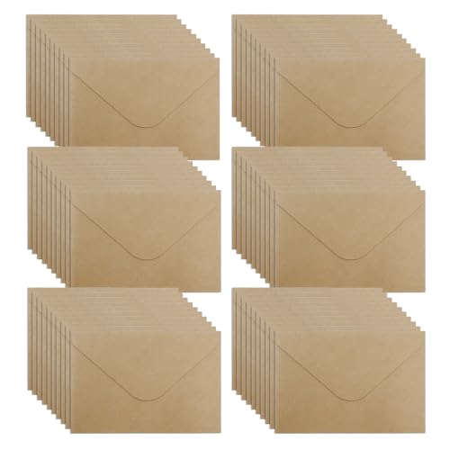 WYAN Mini Umschläge-60 Stück 15,5 * 10,5cm Braun Kraftpapier Umschläge,Klassischer Umschlag spiegeln,für Geschenkkarte Hochzeit,Geburtstag Party Supplies(Karten ausschließen) von WYAN