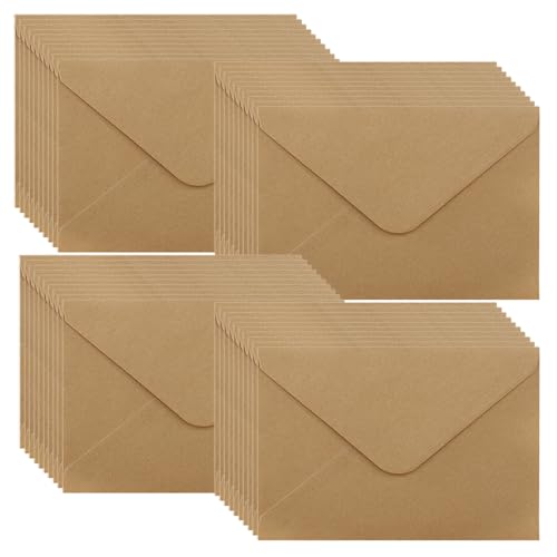 WYAN Mini umschläge-40 Stück 15,5 * 10,5cm Braun Kraftpapier Umschläge,Klassischer Umschlag spiegeln,für Geschenkkarte Hochzeit,Geburtstag Party Supplies(Karten ausschließen) von WYAN