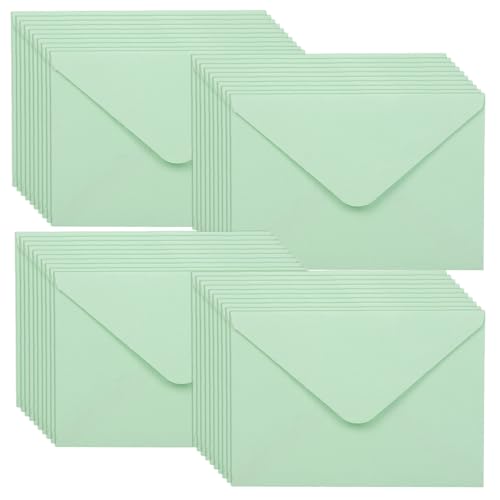 WYAN Mini umschläge-40 Stück 15,5 * 10,5cm Hellgrün Kraftpapier Umschläge,Klassischer Umschlag spiegeln,für Geschenkkarte Hochzeit,Geburtstag Party Supplies(Karten ausschließen) von WYAN