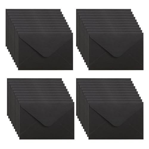 WYAN Mini umschläge-40 Stück 15 * 10cm Schwarz Kraftpapier Umschläge,Klassischer Umschlag spiegeln,für Geschenkkarte Hochzeit,Geburtstag Party Supplies(Karten ausschließen) von WYAN