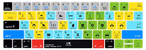 Shortcuts Hotkey Tastatur-Abdeckung kompatibel MacBook Pro 13 15 Zoll 2018 2017 & 2016 mit Touch Bar & Touch ID Modell: A1989 A1706 / A1990 A1707, USA Version Adobe Premiere Pro CC von WYGCH
