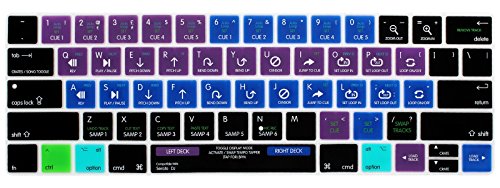Shortcuts Hotkey Tastatur-Abdeckung kompatibel MacBook Pro 13 15 Zoll 2018 2017 & 2016 mit Touch Bar & Touch ID Modell: A1989 A1706 / A1990 A1707, USA Version Serato DJ von WYGCH
