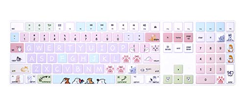 Silikon-Tastaturabdeckung für 2017/2018 Apple iMac kabellose magische Tastatur mit Ziffernblock MQ052LL/A (Modell: A1843), süßer Druck, US-Layout, süße Katze von WYGCH