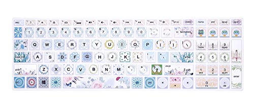 Tastatur-Abdeckung für HP Envy x360 15,6 Zoll Serie /2020 2019 Pavilion 15 17 17,3 Laptop 15t 17t 17-ca0011nr 17-by0040nr, Cute Cat,Garland von WYGCH