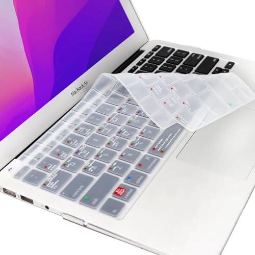 WYGCH Tastatur-Schutzfolie für MacBook Air 13,6 Zoll M2 A2681, 2022 2021 MacBook Pro 14 Zoll A2442 & MacBook Pro 16 Zoll A2485, Silikon-Tastaturabdeckung (Shortcut) von WYGCH