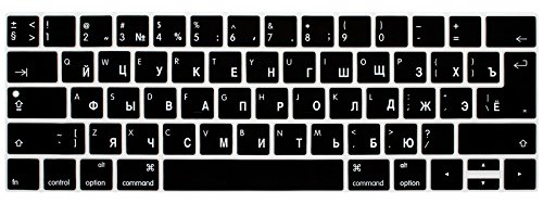 WYGCH Russische Tastatur-Abdeckung, kompatibel mit MacBook Pro 13 15 Zoll 2019 2018 2017 & 2016 mit Touch Bar & Touch ID Modell: A2159 A1989 A1706/A1990 A1707, USA und europäische Version von WYGCH