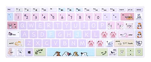 WYGCH Silikon-Tastatur-Abdeckung für HP 14 Zoll Laptop 2020 2019 2018, Pavilion x360 14M-BA 14M-CD 14M-DH 14-BA 14-BF 14-CM 14-CF 14-DF 14-DK 14-DS 14-DQ Serie 14 Zoll Schutzhaut, kleine Katze von WYGCH