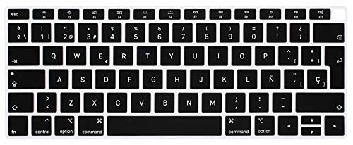 WYGCH Tastatur-Abdeckung in französischer Sprache, kompatibel mit MacBook Air 2018 [13,3 Zoll A1932 mit Retina-Display und Touch-ID], weicher Silikon-Schutz, europäische Version Spanien von WYGCH