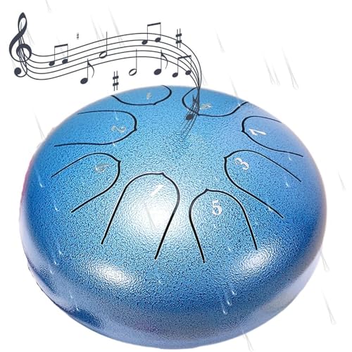 Chakra-Trommel For Regen Im Freien, 6 Zoll, 8 Töne, Chakra-Trommel, Regentrommel, Garten-Regentrommel, Chakra-Regentrommel, Stahlzungentrommel, Chakra-Trommel Mit Trommelschlägeln(Blue) von WYLFYJP