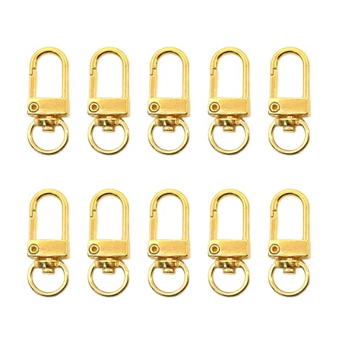 WYLZLKX Karabinerverschlüsse aus Metall, drehbar, für Taschen, Schlüsselanhänger, Schmuckherstellung, Gold, 1,2 x 3,3 cm, 10 Stück WYLZLKX Karabinerverschlüsse aus Metall, drehbar, für Taschen, Schlüsselanhänger, Schmuckherstellung, Gold, 1,2 x 3,3 cm, 10 Stück von WYLZLKX