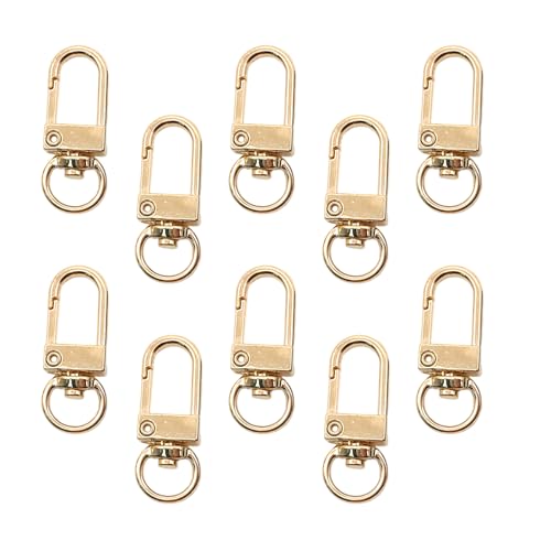 WYLZLKX Karabinerverschlüsse aus Metall, drehbar, für Taschen, Schlüsselanhänger, Schmuckherstellung, Hellgold, 10 Stück WYLZLKX Karabinerverschlüsse aus Metall, drehbar, für Taschen, Schlüsselanhänger, Schmuckherstellung, Hellgold, 10 Stück von WYLZLKX