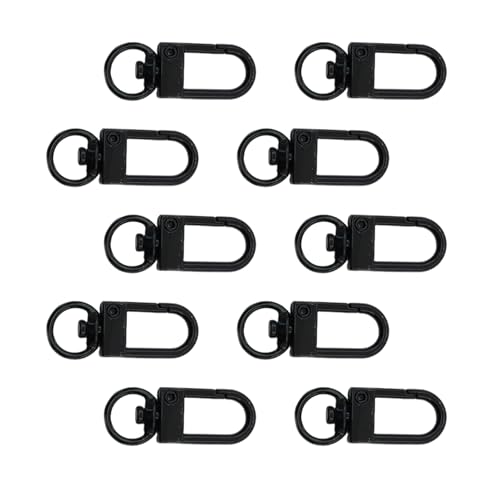 WYLZLKX Karabinerverschlüsse aus Metall, drehbar, für Taschen, Schlüsselanhänger, Schmuckherstellung, Schwarz, 10 Stück WYLZLKX Karabinerverschlüsse aus Metall, drehbar, für Taschen, Schlüsselanhänger, Schmuckherstellung, Schwarz, 10 Stück von WYLZLKX