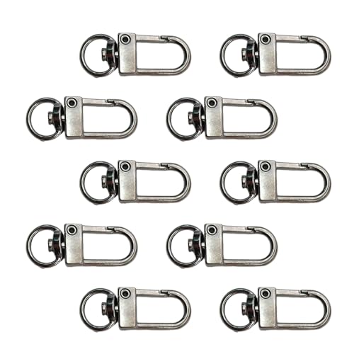 WYLZLKX Karabinerverschlüsse aus Metall, drehbar, für Taschen, Schlüsselanhänger, Schmuckherstellung, Schwarz, 10 Stück WYLZLKX Karabinerverschlüsse aus Metall, drehbar, für Taschen, Schlüsselanhänger, Schmuckherstellung, Schwarz, 10 Stück von WYLZLKX