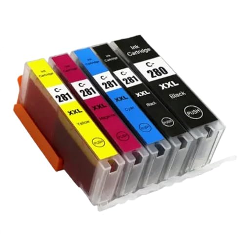 WYNAnGAI Kompatible Tintenpatrone Kompatibel mit TR7520 TR8520 TS6120 TS8120 TS9120 PGI280 CLI281 Tintenstrahldrucker(5 Color) von WYNAnGAI