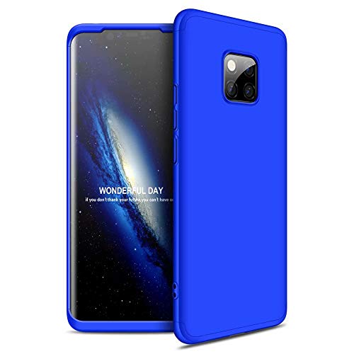 WYRHS Huawei Mate 20 Pro Hülle Ultradünn 360 Grad Handyhülle mit Displayschutzfolie Hart PC Hardcase Backcover Schutzhülle Schutz Schale Anti-Kratz Stoßfänger Full-Cover Case (Blau) von WYRHS