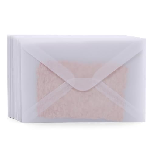 WYYFXY® 50 Stück Transparente Briefumschläge 125 × 185 mm Kuvert Transparente Umschläge Ohne Fenster Envelopes Durchsichtig Briefkuvert Hochzeit, für Grußkarte Postkarte Einladungen von WYYFXY
