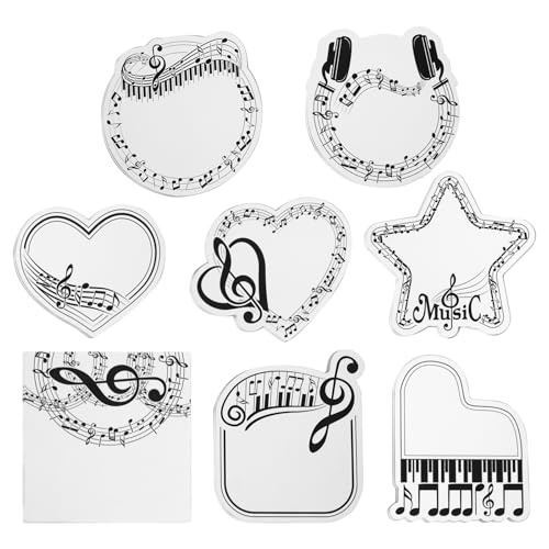 WYYFXY® 8 Stück Musik Haftnotizen, Musik Themed Klebezettel Musiknotizen Selbstklebende Notizzettel Klebend Sticky Notes für Schule, Familie, Büro Checkliste von WYYFXY