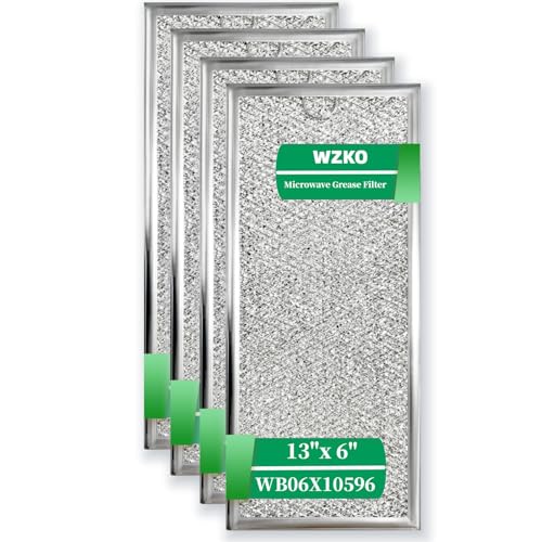 WZKO Mikrowellen-Fettfilter – Premium 4 Stück für W.hirlpool, S.amsung, G.E, L.G Ersatz-Mikrowellenfilter, Größe 33 x 15,2 cm von WZKO