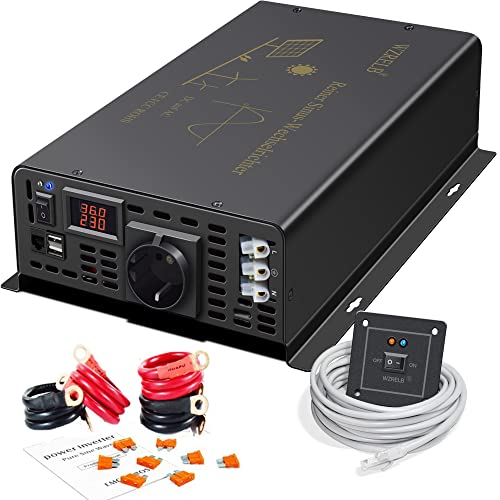 WZRELB 5000W Reiner Sinus-Wechselrichter 36VDC bis 230VAC mit 1* EU-Steckdosen und 2 * 2,4 Ampere 5V USB-Anschluss und 21.7Amp Hardwire-Terminal mit Fernbedienung WZRELB 5000W Reiner Sinus-Wechselrichter 36VDC bis 230VAC mit 1* EU-Steckdosen und 2 * 2,4 Ampere 5V USB-Anschluss und 21.7Amp Hardwire-Terminal mit Fernbedienung von WZRELB
