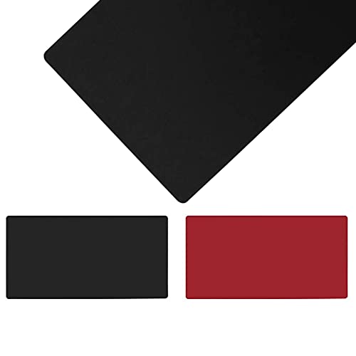 Schreibtischunterlage,PU-LederMouse Pad, Office Mauspad, Mousepad Gaming, Wasserdichter Computermausmatte Schreibtischunterlage Doppelte Farbe Pu Leder Matte, Schwarz/Rot.(Size: 50x90cm/19.69x35.43in) von WZRIOP