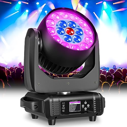 19x15W Moving Head Wash RGBW LED DMX Beam Wash Zoom Effekt Bühne Lichter Professionelle Fokussierung DJ Lichter für Weihnachten Disco Party und Nachtclub von WZYBUTA
