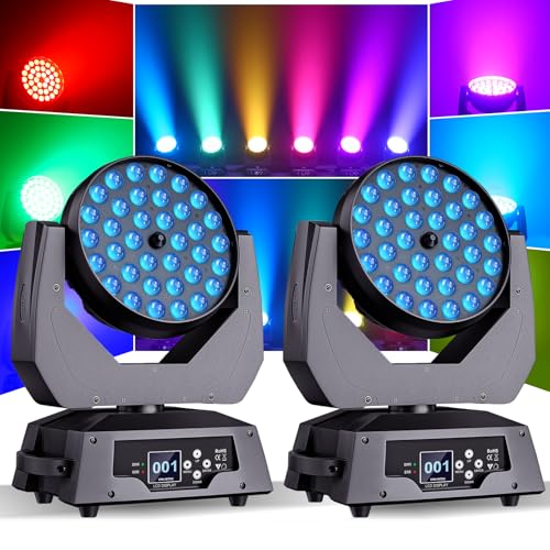 36x10W Moving Head LED Wash Lichteffekt Zoom 23-72 Grad DMX DJ Lichter Fokussierung RGBW Touchscreen Bühnenleuchten für Weihnachten Hochzeit Disco Party Bar-2 Stück 36x10W Moving Head LED Wash Lichteffekt Zoom 23-72 Grad DMX DJ Lichter Fokussierung RGBW Touchscreen Bühnenleuchten für Weihnachten Hochzeit Disco Party Bar-2 Stück von WZYBUTA