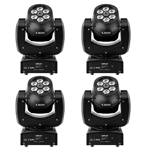 4er Set 90W Moving Head Disco Lights RGBW LED DMX512 DJ Bühnenbeleuchtung Effekt für Hochzeit Party Show Weihnachten Karneval Ostern Feier von WZYBUTA