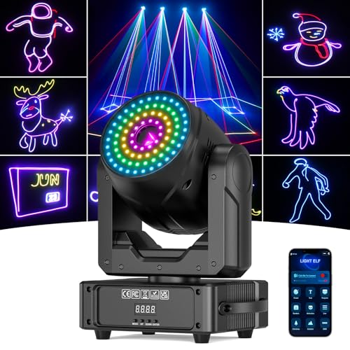 Moving Head LED 3D RGB Discolicht Partylicht mit Auto/App/DMX Bühnenlicht für Party Disco Hochzeit Club Bühne DIY Animation DJ Beleuchtung Moving Head LED 3D RGB Discolicht Partylicht mit Auto/App/DMX Bühnenlicht für Party Disco Hochzeit Club Bühne DIY Animation DJ Beleuchtung von WZYBUTA
