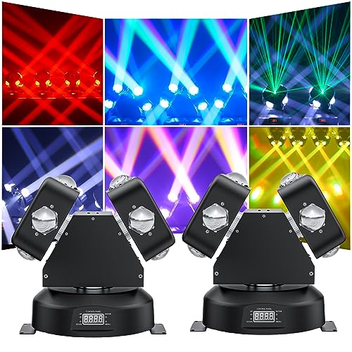 WZYBUTA 120W Moving Heads 8LEDs Beam Bühnenlicht DMX512 Partylicht RGBW Discolichter Stroboskoplicht für DJ Bars Partykeller Club Lichteffekte Bühnentechnik von WZYBUTA