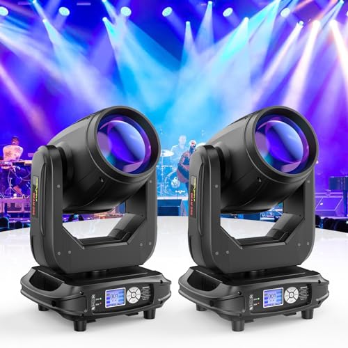WZYBUTA 295W Beam Moving Head 17 Gobos 15 Farben Strahler Bühnenlicht 8500K DJ Lichter Partylicht für Bar Disco Club Hochzeiten Konzerte Lichteffekte (2pcs) von WZYBUTA