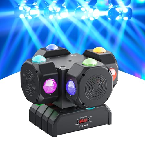WZYBUTA Moving Head LED 200W Beam Bühnenlicht RGBW Disco Lichter DMX512 DJ Stroboskoplicht für Bar Kneipen Partykeller Club Scheinwerfer Bühnentechnik von WZYBUTA