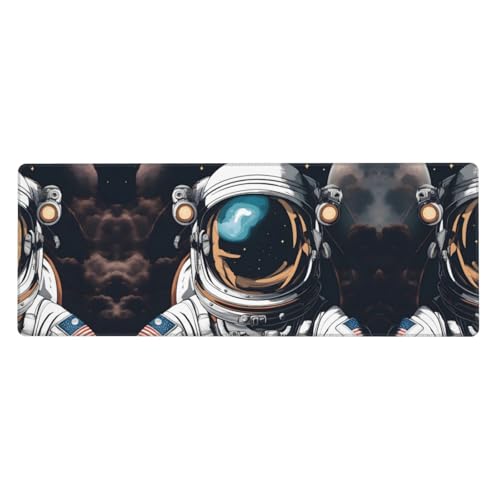 Extra großes Mauspad mit Luft-Astronauten-Muster, 30,5 x 80 cm, für Büro, Gaming und Lernen, langlebig, bequem und umweltfreundlich von WZYWHJ