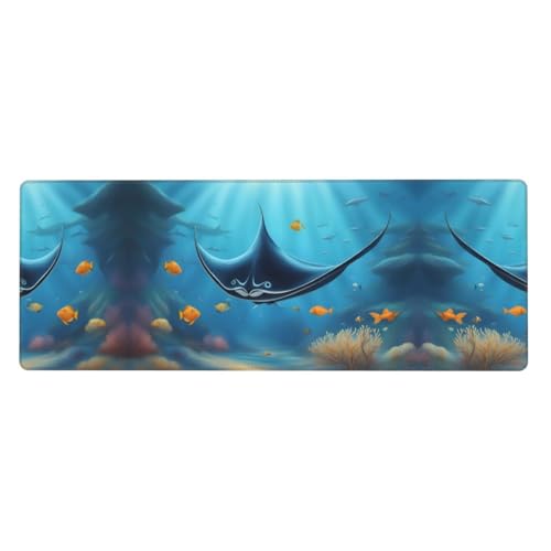 Manta Ray and Fish Printing Extra großes Mauspad 30,5 x 80 cm für Büro, Gaming und Lernen – langlebig, bequem und umweltfreundlich Manta Ray and Fish Printing Extra großes Mauspad 30,5 x 80 cm für Büro, Gaming und Lernen – langlebig, bequem und umweltfreundlich von WZYWHJ