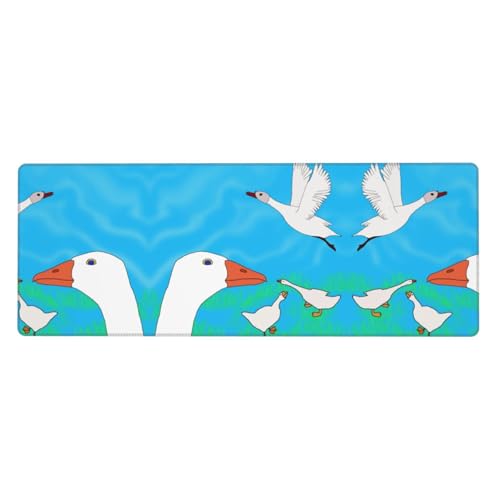 Mauspad mit Aufdruck "Happy White Goose Print", extra groß, 30,5 x 80 cm, für Büro, Gaming und Lernen, langlebig, bequem und umweltfreundlich Mauspad mit Aufdruck "Happy White Goose Print", extra groß, 30,5 x 80 cm, für Büro, Gaming und Lernen, langlebig, bequem und umweltfreundlich von WZYWHJ
