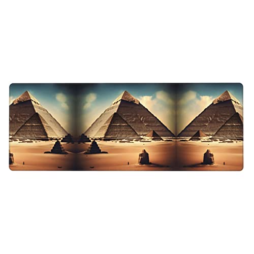 Mauspad mit Aufschrift "Dreaming of The Pyramids of Khufu", extra groß, 30,5 x 80 cm, für Büro, Gaming und Lernen, langlebig, bequem und umweltfreundlich von WZYWHJ