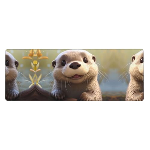 Mauspad mit Cartoon-Otter-Druck, extra groß, 30,5 x 80 cm, für Büro, Gaming und Lernen, langlebig, bequem und umweltfreundlich Mauspad mit Cartoon-Otter-Druck, extra groß, 30,5 x 80 cm, für Büro, Gaming und Lernen, langlebig, bequem und umweltfreundlich von WZYWHJ