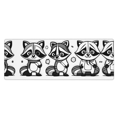 Mauspad mit Cartoon-Waschbär-Druck, extra groß, 30,5 x 80 cm, für Büro, Gaming und Lernen, langlebig, bequem und umweltfreundlich Mauspad mit Cartoon-Waschbär-Druck, extra groß, 30,5 x 80 cm, für Büro, Gaming und Lernen, langlebig, bequem und umweltfreundlich von WZYWHJ