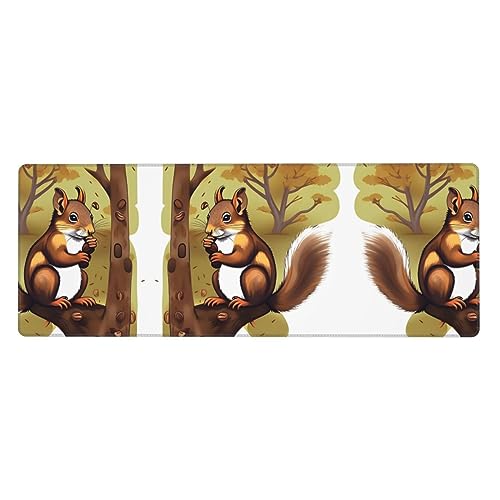 Mauspad mit Eichhörnchen-Motiv, extra groß, 30,5 x 80 cm, für Büro, Gaming und Lernen, langlebig, bequem und umweltfreundlich Mauspad mit Eichhörnchen-Motiv, extra groß, 30,5 x 80 cm, für Büro, Gaming und Lernen, langlebig, bequem und umweltfreundlich von WZYWHJ