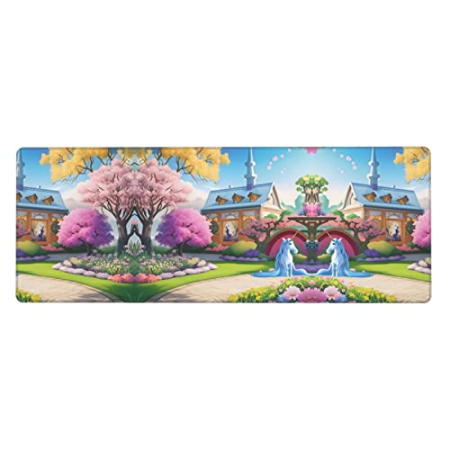 Mauspad mit Einhorn-Märchen-Druck, extra groß, 30,5 x 80 cm, für Büro, Spielen und Lernen, langlebig, bequem und umweltfreundlich Mauspad mit Einhorn-Märchen-Druck, extra groß, 30,5 x 80 cm, für Büro, Spielen und Lernen, langlebig, bequem und umweltfreundlich von WZYWHJ
