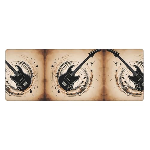 Mauspad mit Gitarre, Bass, Musikinstrumente, bedruckt, extra groß, 30,5 x 80 cm, für Büro, Gaming und Lernen, langlebig, bequem und umweltfreundlich Mauspad mit Gitarre, Bass, Musikinstrumente, bedruckt, extra groß, 30,5 x 80 cm, für Büro, Gaming und Lernen, langlebig, bequem und umweltfreundlich von WZYWHJ