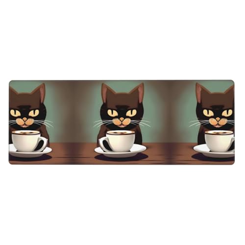 Mauspad mit Kaffeekatzen-Motiv, extra groß, 30,5 x 80 cm, für Büro, Gaming und Lernen, langlebig, bequem und umweltfreundlich Mauspad mit Kaffeekatzen-Motiv, extra groß, 30,5 x 80 cm, für Büro, Gaming und Lernen, langlebig, bequem und umweltfreundlich von WZYWHJ