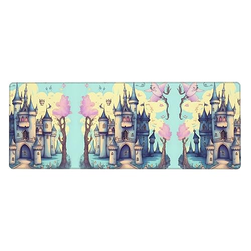 Mauspad mit Märchenschloss, bedruckt, extra groß, 30,5 x 80 cm, für Büro, Gaming und Lernen, langlebig, bequem und umweltfreundlich Mauspad mit Märchenschloss, bedruckt, extra groß, 30,5 x 80 cm, für Büro, Gaming und Lernen, langlebig, bequem und umweltfreundlich von WZYWHJ