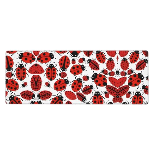 Mauspad mit Marienkäfer-Muster, unendliches gesprenkeltes Muster, extra groß, 30,5 x 80 cm, für Büro, Gaming und Lernen, langlebig, bequem und umweltfreundlich Mauspad mit Marienkäfer-Muster, unendliches gesprenkeltes Muster, extra groß, 30,5 x 80 cm, für Büro, Gaming und Lernen, langlebig, bequem und umweltfreundlich von WZYWHJ