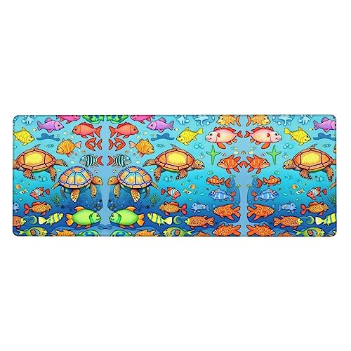 Mauspad mit Schildkröten- und Fischmotiv, bedruckt, extra groß, 30,5 x 80 cm, für Büro, Spielen und Lernen, langlebig, bequem und umweltfreundlich Mauspad mit Schildkröten- und Fischmotiv, bedruckt, extra groß, 30,5 x 80 cm, für Büro, Spielen und Lernen, langlebig, bequem und umweltfreundlich von WZYWHJ