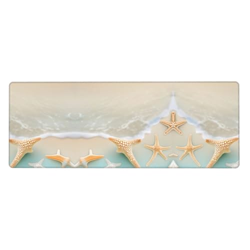 Mauspad mit Strand-Seestern, bedruckt, extra groß, 30,5 x 80 cm, für Büro, Spielen und Lernen, langlebig, bequem und umweltfreundlich Mauspad mit Strand-Seestern, bedruckt, extra groß, 30,5 x 80 cm, für Büro, Spielen und Lernen, langlebig, bequem und umweltfreundlich von WZYWHJ