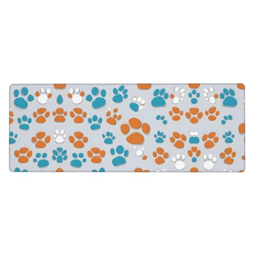 Mauspad mit Tierpfotenmuster, extra groß, 30,5 x 80 cm, für Büro, Spielen und Lernen, langlebig, bequem und umweltfreundlich Mauspad mit Tierpfotenmuster, extra groß, 30,5 x 80 cm, für Büro, Spielen und Lernen, langlebig, bequem und umweltfreundlich von WZYWHJ